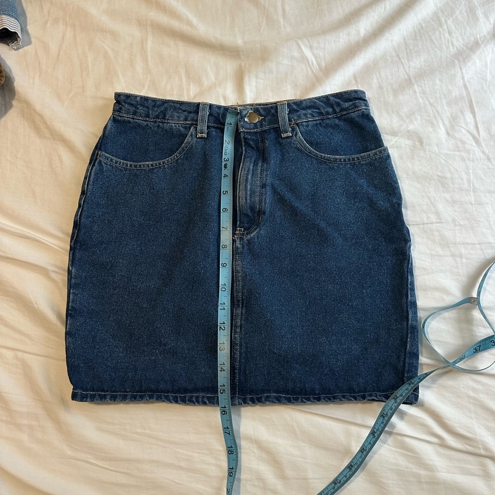 American Apparel Dark Blue Denim Pencil Skirt - Picture 2 of 5